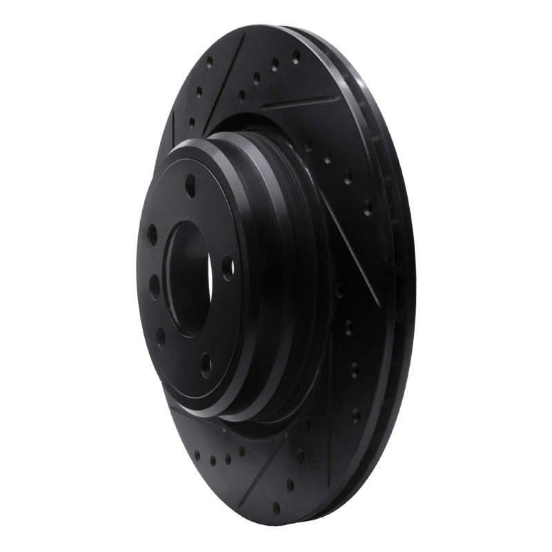 BMW Z8 Brake Rotor (1) - Rear Left - R1 Concepts - Drilled & Slotted - Black - `95-`03